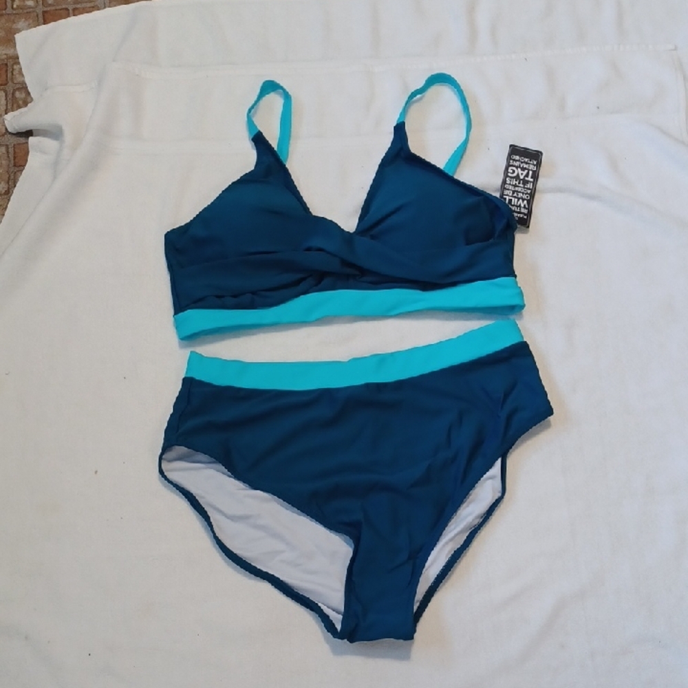 Blue and Teal Bikini Set